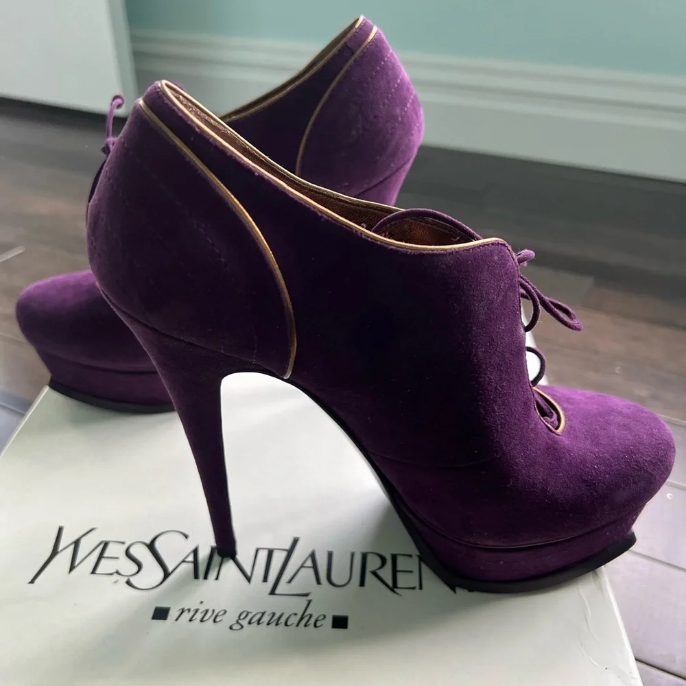 BRAND NEW: Tribute YSL Yves Saint Laurent 105 Lace Up Magenta size 38 - Picture 5 of 8